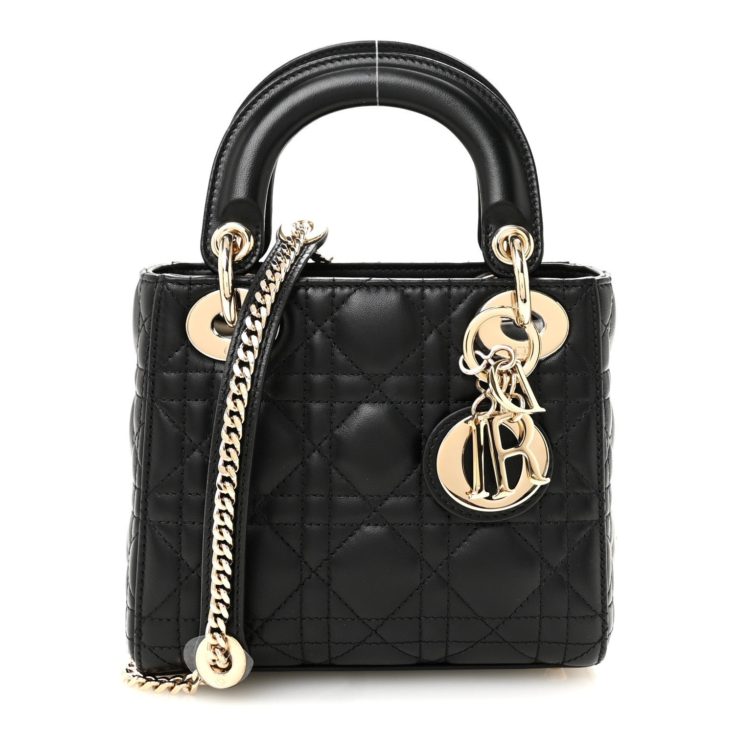 Christian Dior Lambskin Cannage Mini Lady Dior Black