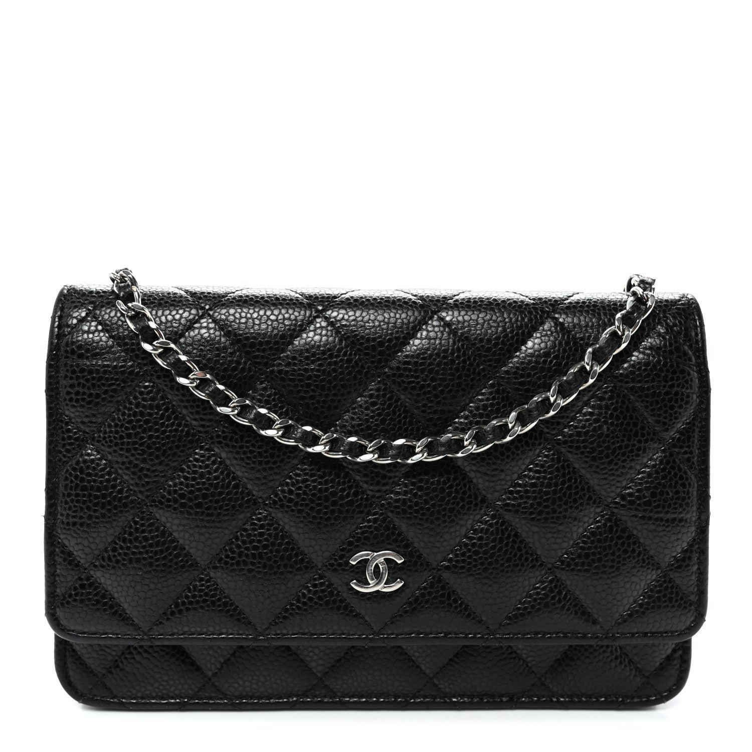 Chanel Caviar Quilted Wallet on Chain WOC Black