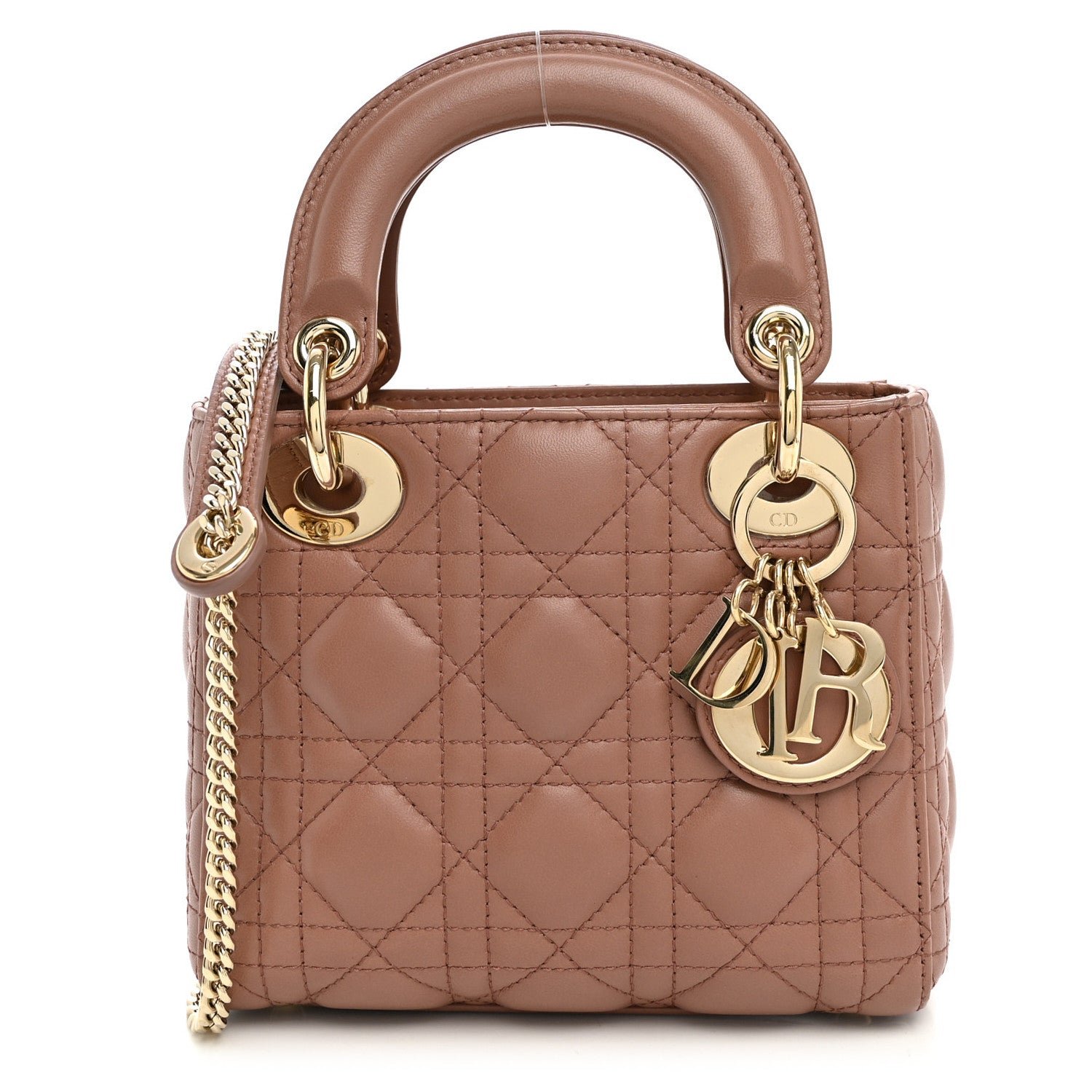 Christian Dior Lambskin Cannage Mini Lady Dior Fard