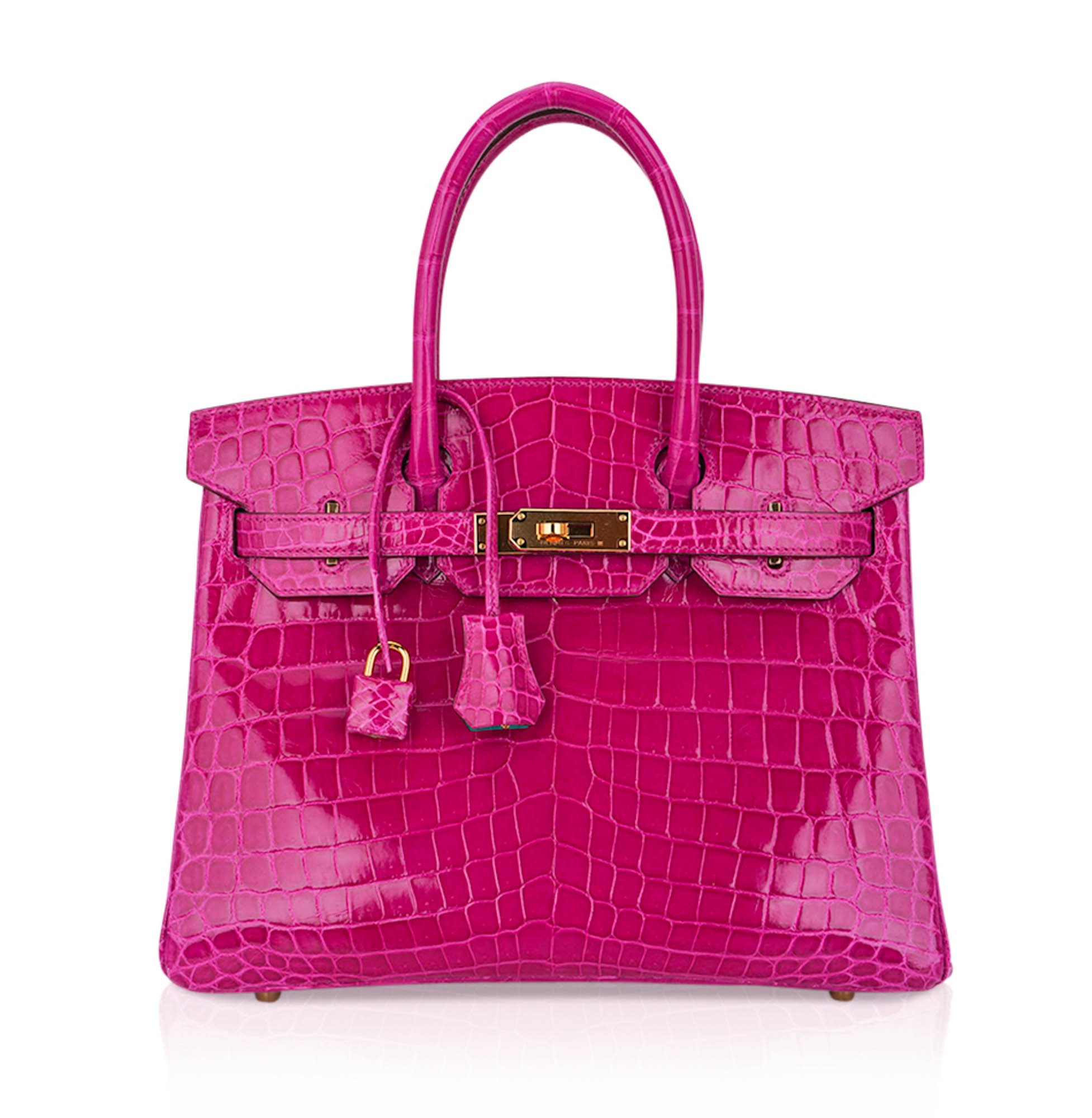 Hermes Hermes Special Order HSS Birkin 30 Bag Rose Scheherazade and Blue Paon Crocodile with Gold Hardware