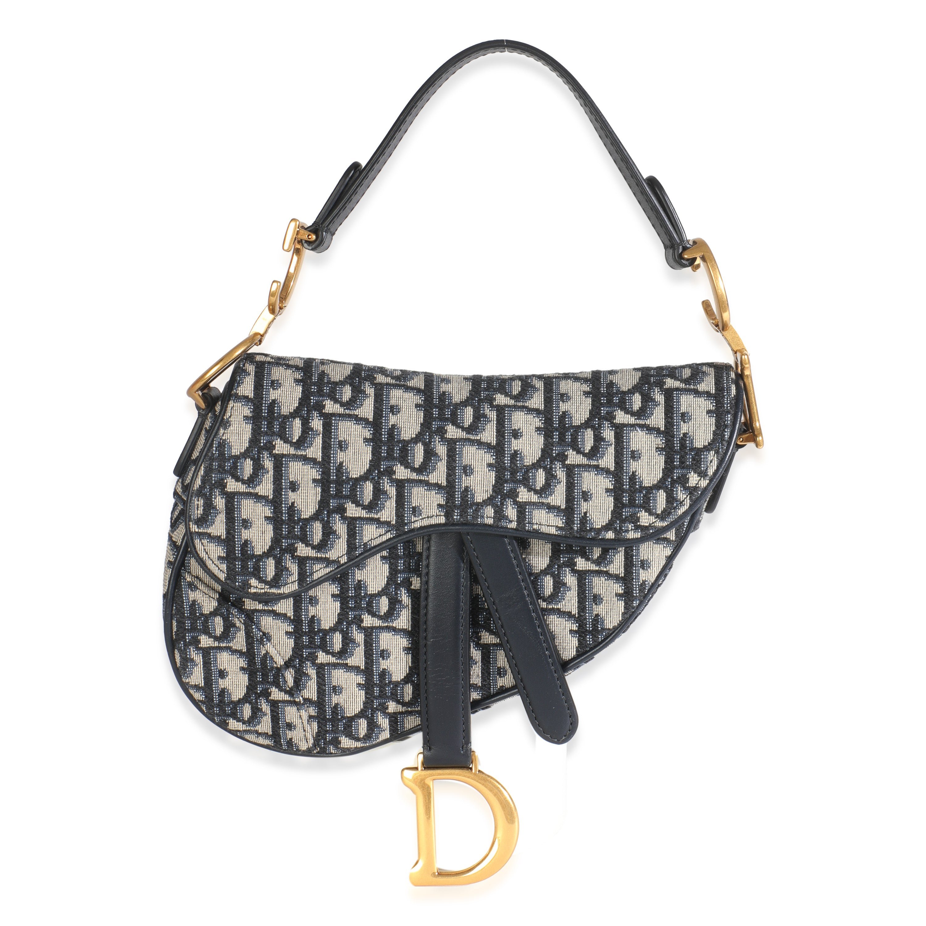 Dior Blue Oblique Canvas Mini Saddle Bag