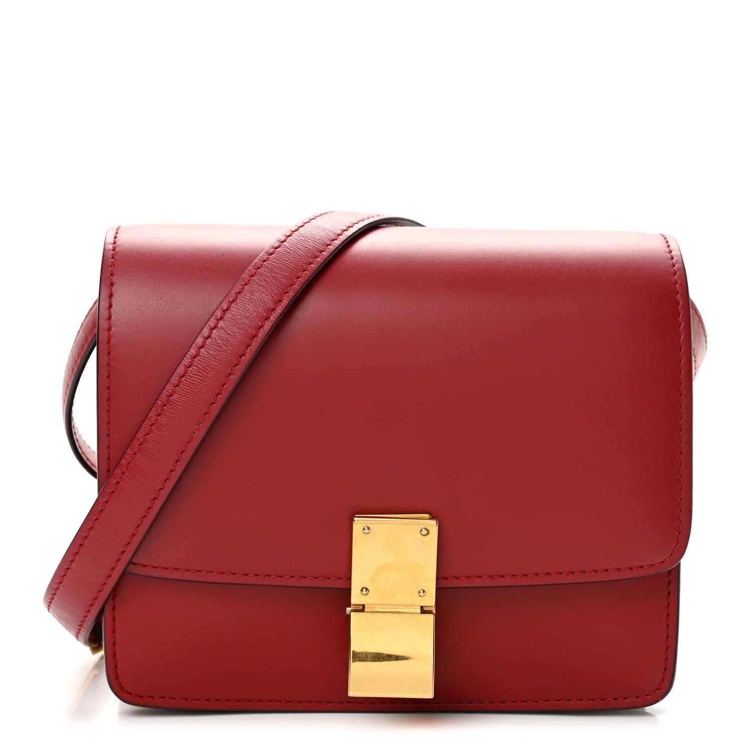 Celine Box Calfskin Small Classic Box Flap Bag Red