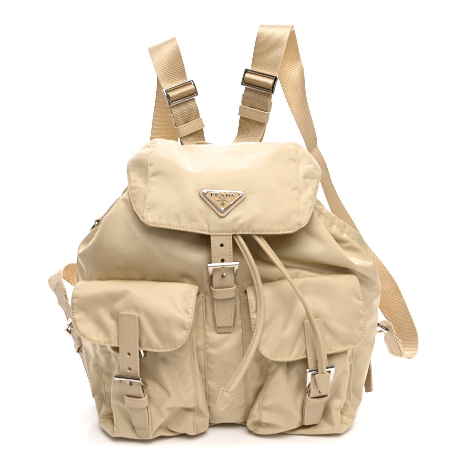 Prada Nylon Saffiano Medium Backpack Deserto