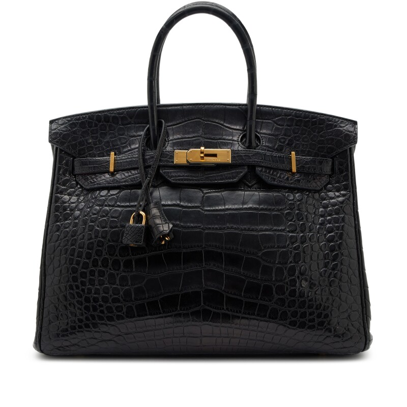 Hermes Black Matte Alligator Birkin 35 Gold Hardware, 2009