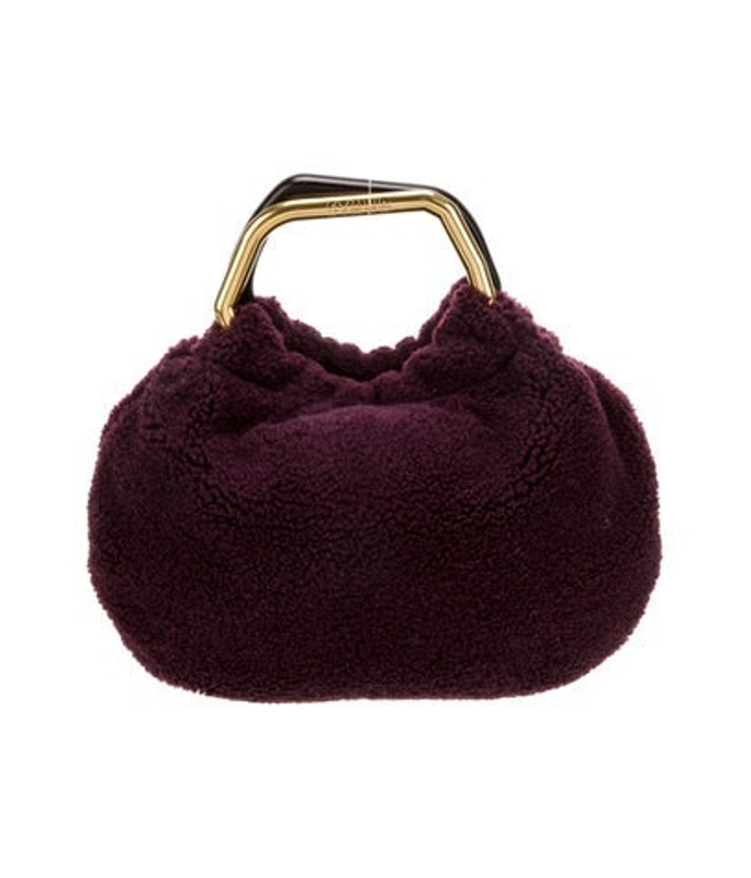 Staud Faux Fur Top Handle Bag