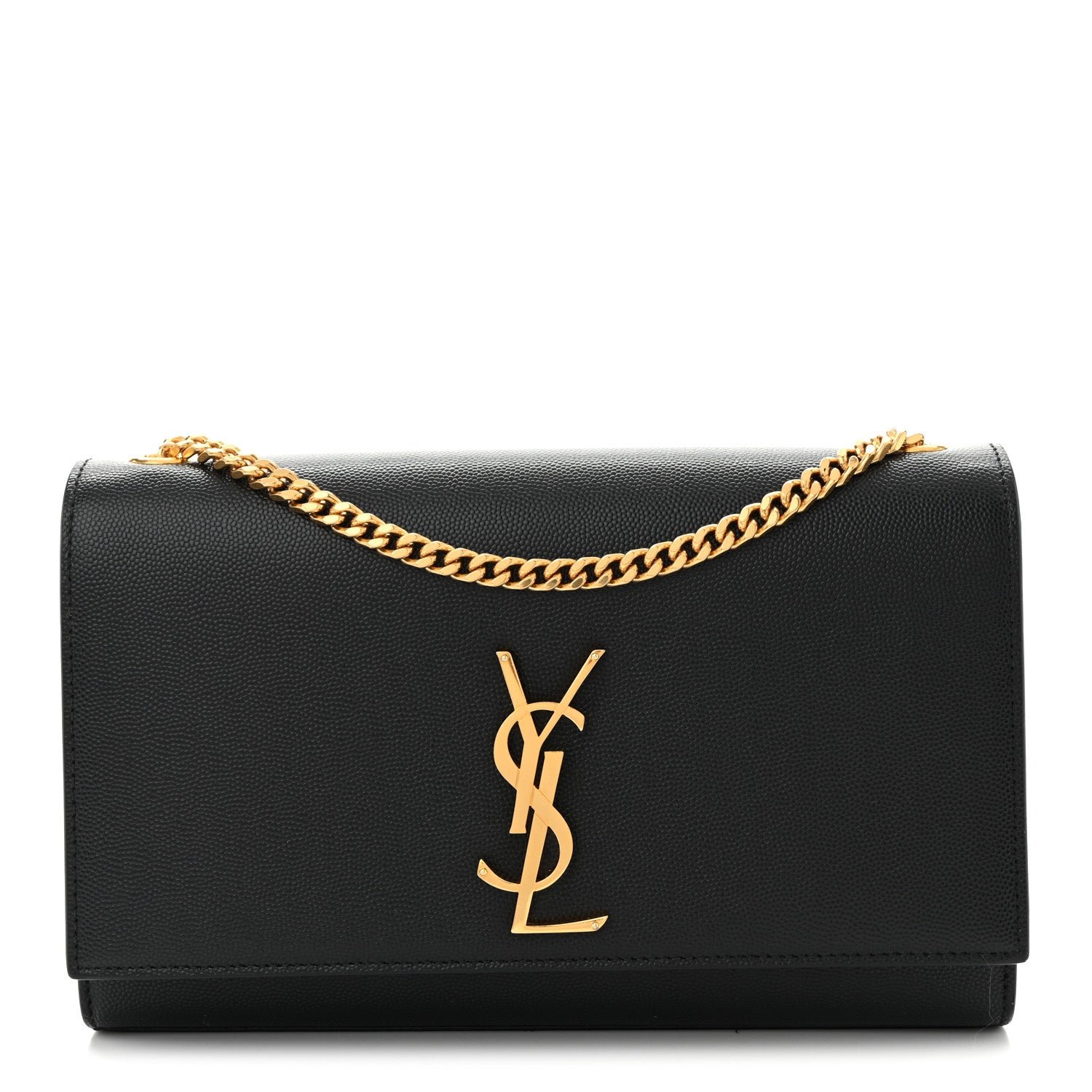 Saint Laurent Grain De Poudre Medium Classic Monogram Kate Satchel Black