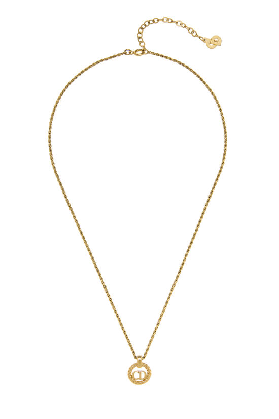Dior Gold Round 'CD' Necklace Small