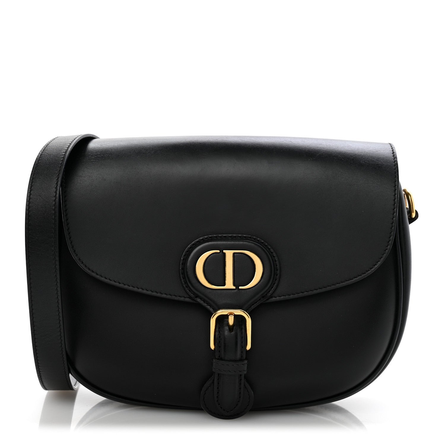 Christian Dior Box Calfskin Medium Bobby Flap Black