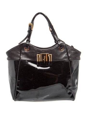 Patent Leather Top Handle Bag