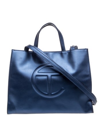 Telfar Vegan Leather Cobalt Shopping Bag Medium