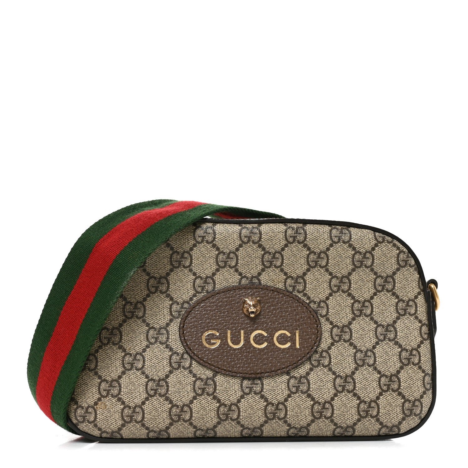 Gucci GG Supreme Monogram Web Neo Vintage Shoulder Bag Beige New Acero Crop