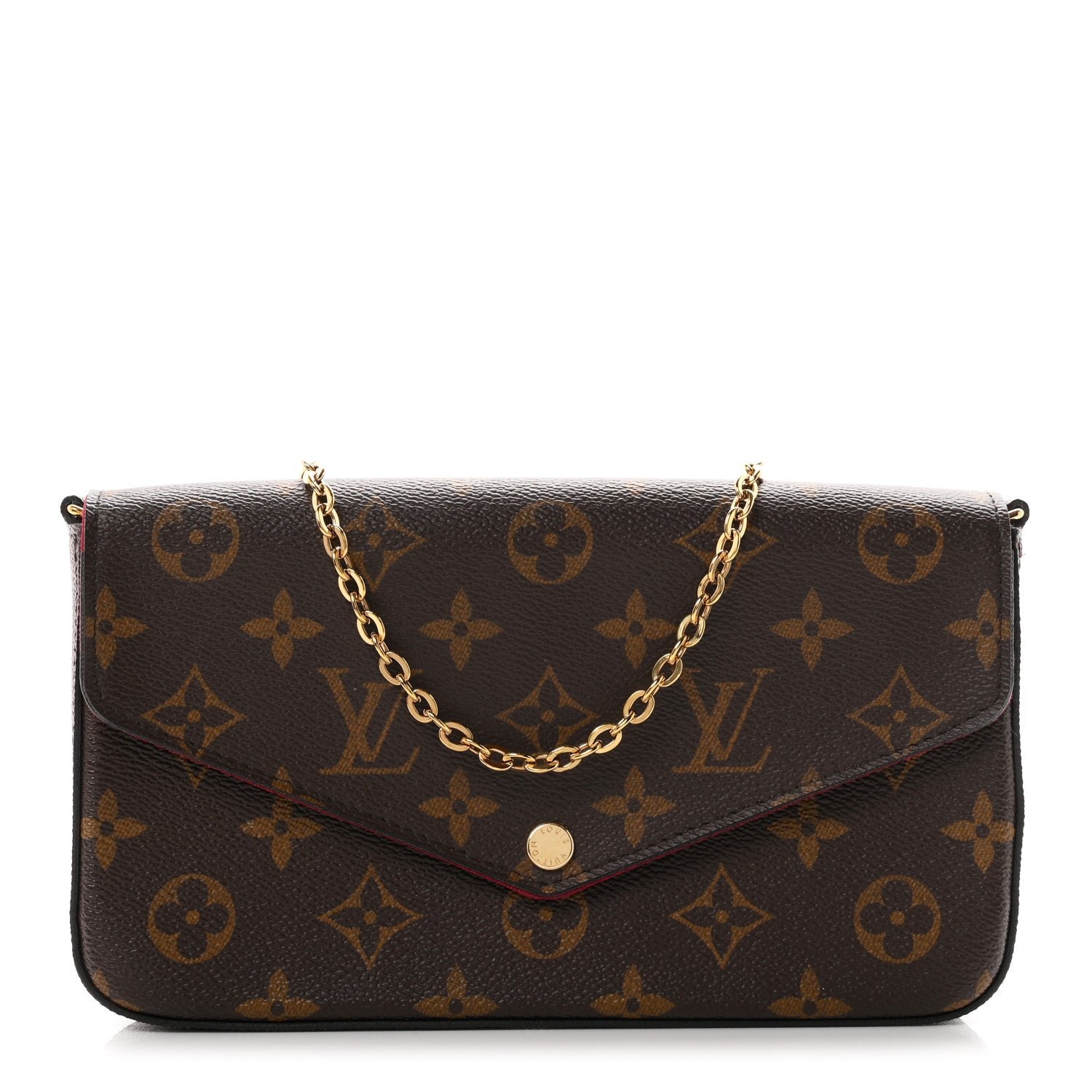 Louis Vuitton Monogram Pochette Felicie Chain Wallet Fuchsia