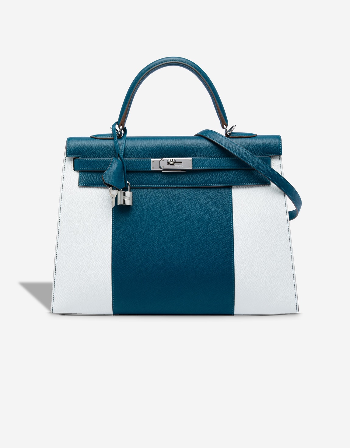 
		Kelly 35 Epsom Bleu Thalassa / White    