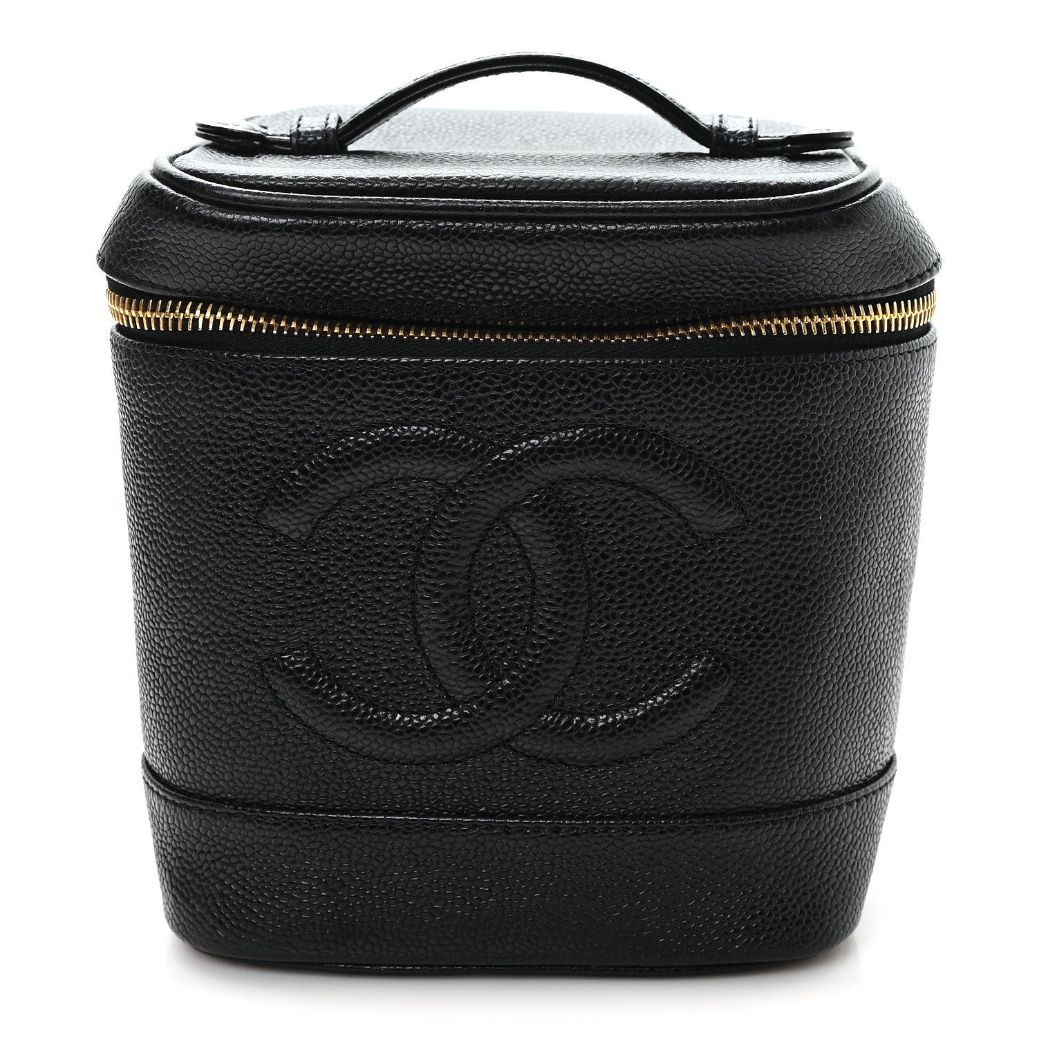 Chanel Caviar Vanity Cosmetic Case Black