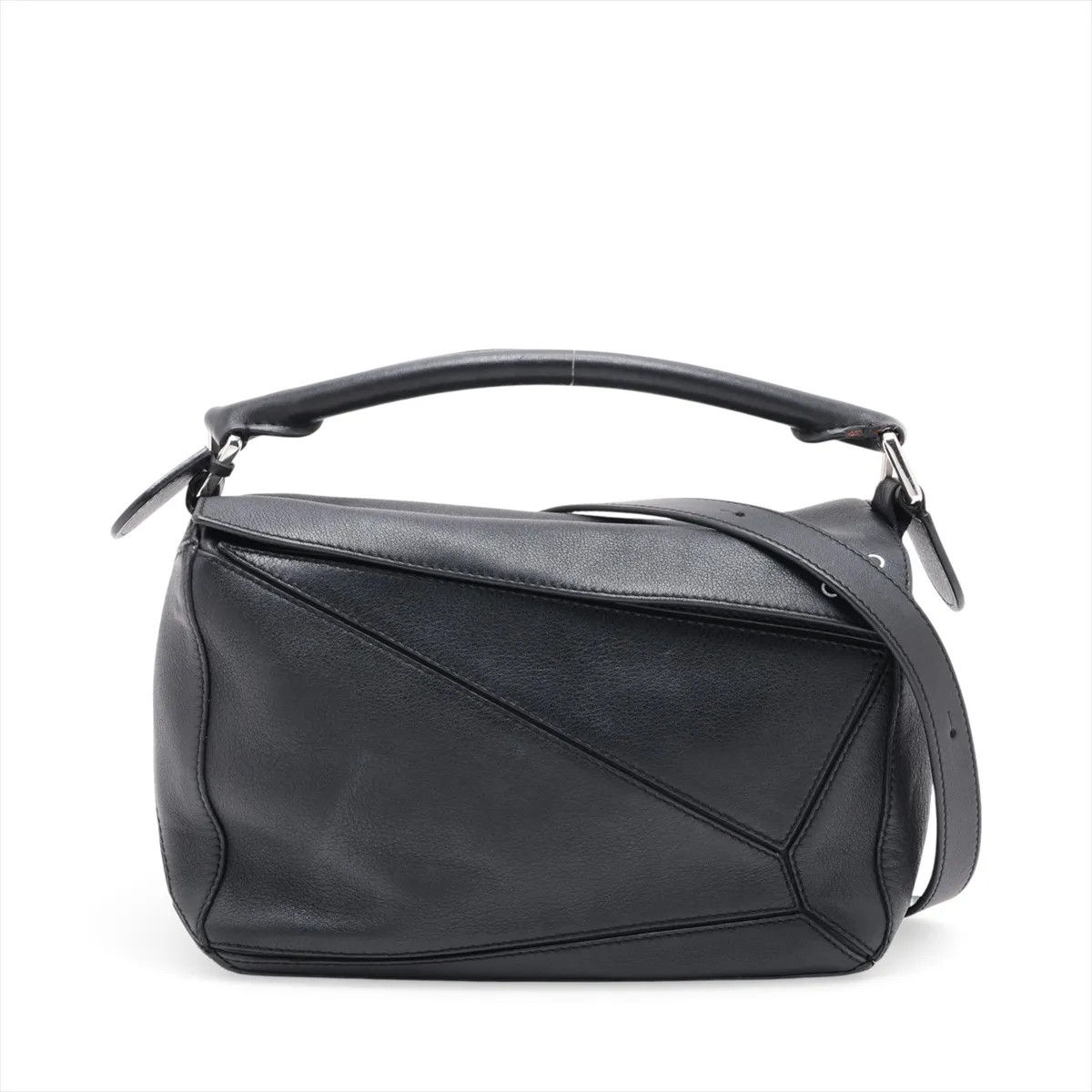 Loewe Puzzle Bag Small Leather 2 Way Handbag Black