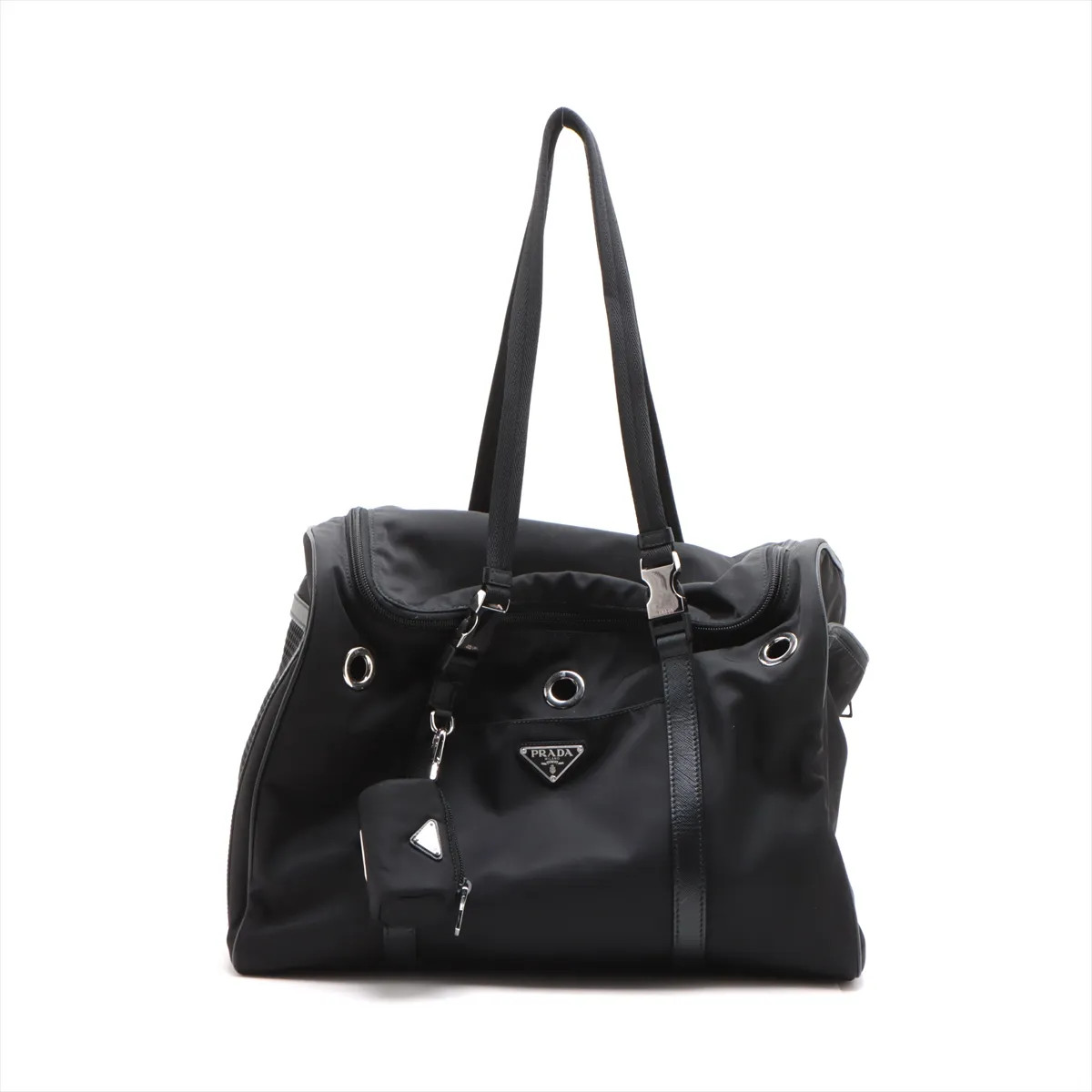 Prada Tessuto Nylon & Leather For pets Carry bag Black