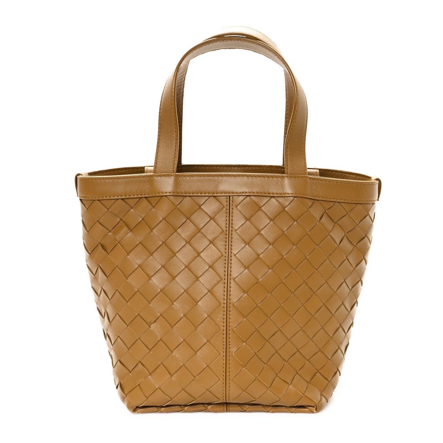 Bottega Veneta Nappa Intrecciato Small Flip Flap Tote Acorn Brass