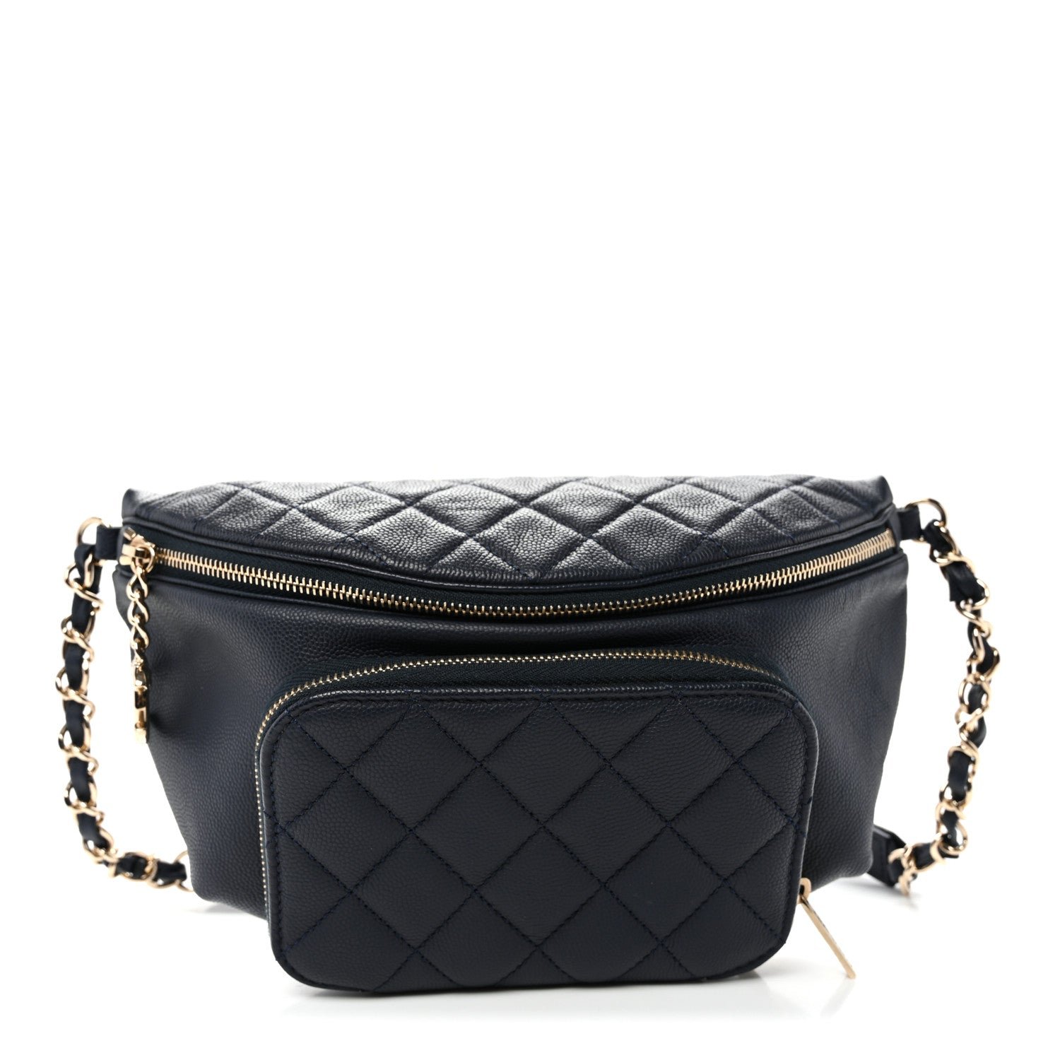 Chanel Caviar Quilted Business Affinity Waist Belt Bag Navy