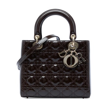 Medium Patent Cannage Lady Dior
