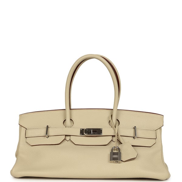 Hermes Vintage Hermes Shoulder Birkin 42 JPG Parchemin Clemence Palladium Hardware