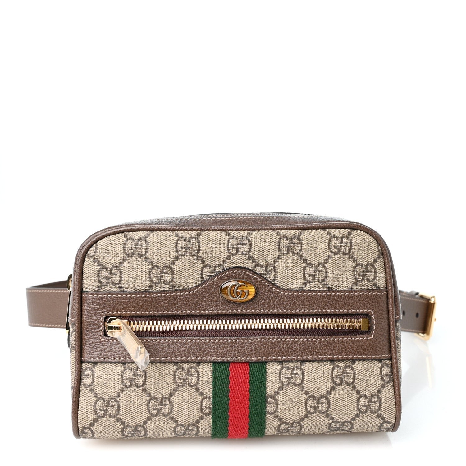 Gucci GG Supreme Monogram Web Small Ophidia Belt Bag 85 34 Dark Brown