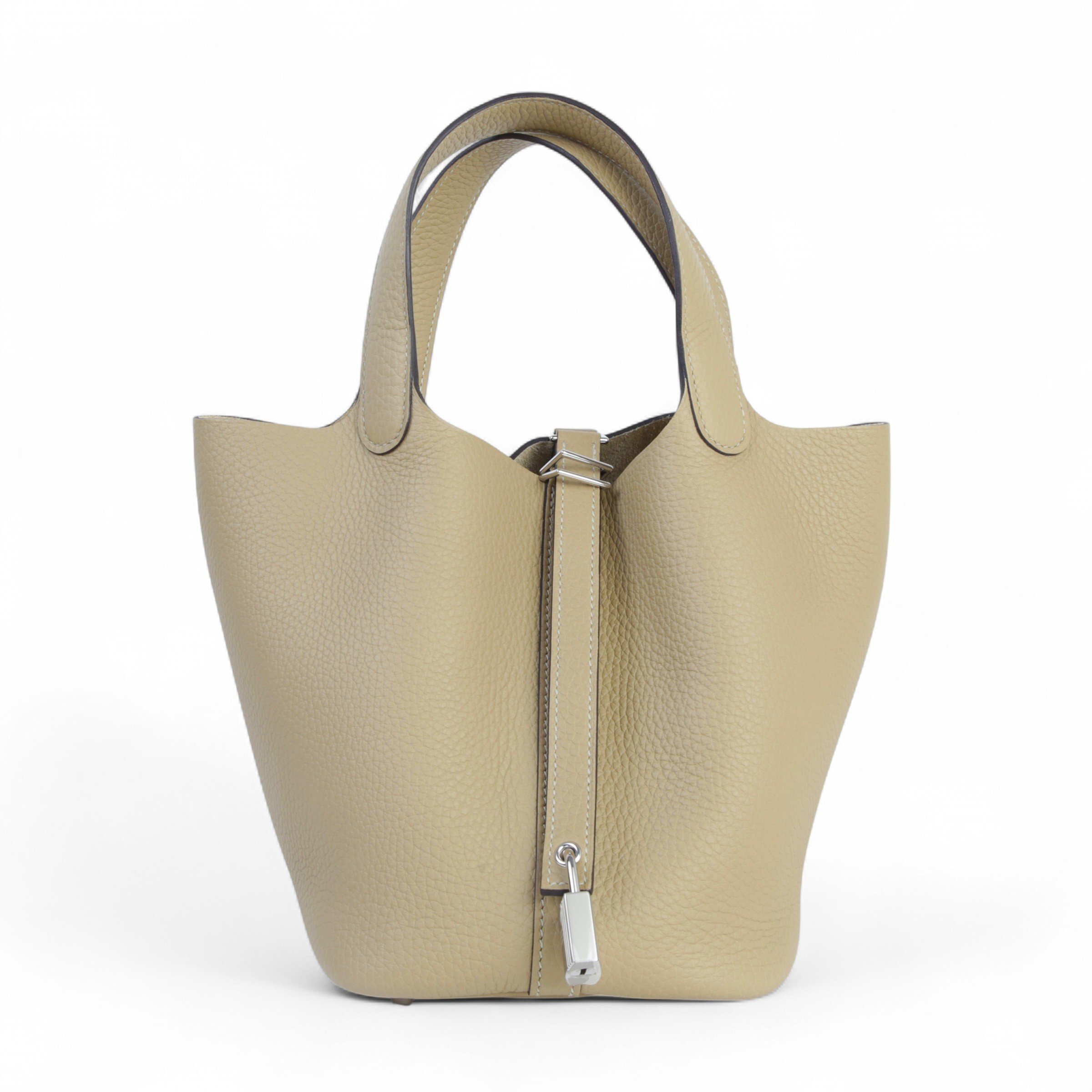 Hermes Unused ( Rank NS ) HERMÈS Picotin Lock PM Trench (S2) Clemence Palladium hardware Unidentified