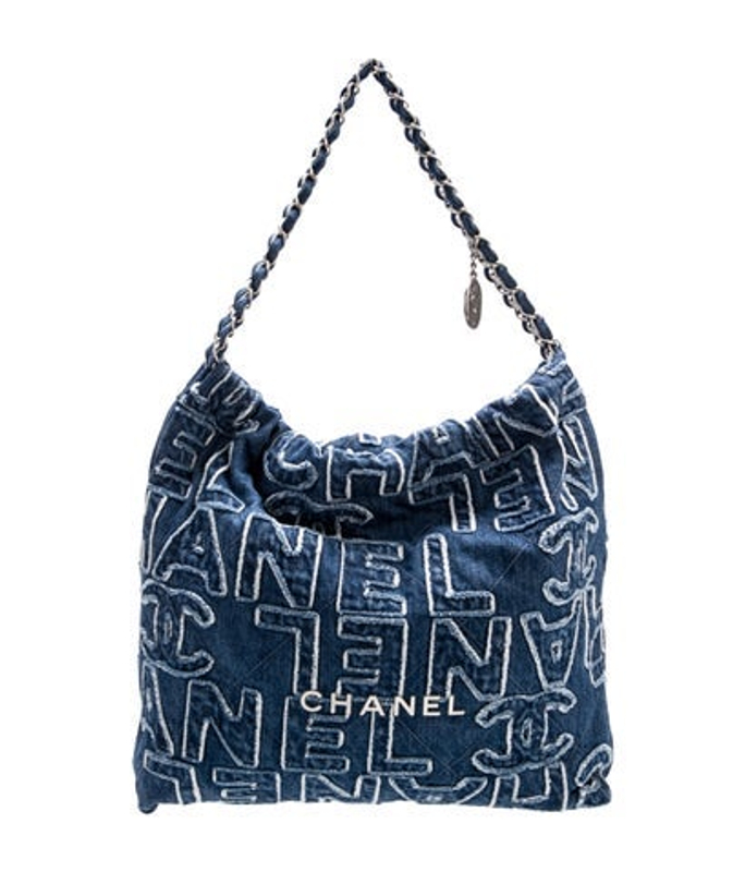 Chanel 2025 Denim Patchwork 22 Hobo W Tags