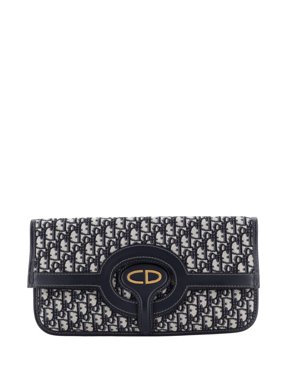 Fold Over Oblique Canvas clutch bag