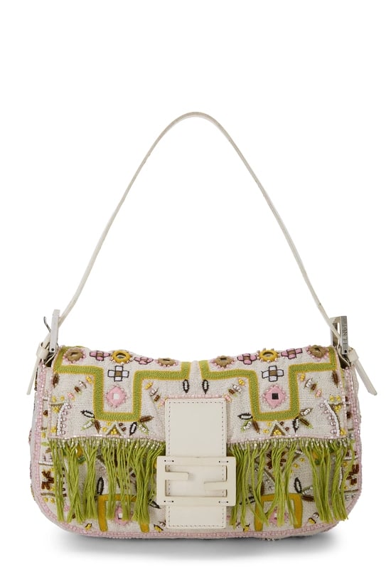 White Embellished Baguette
