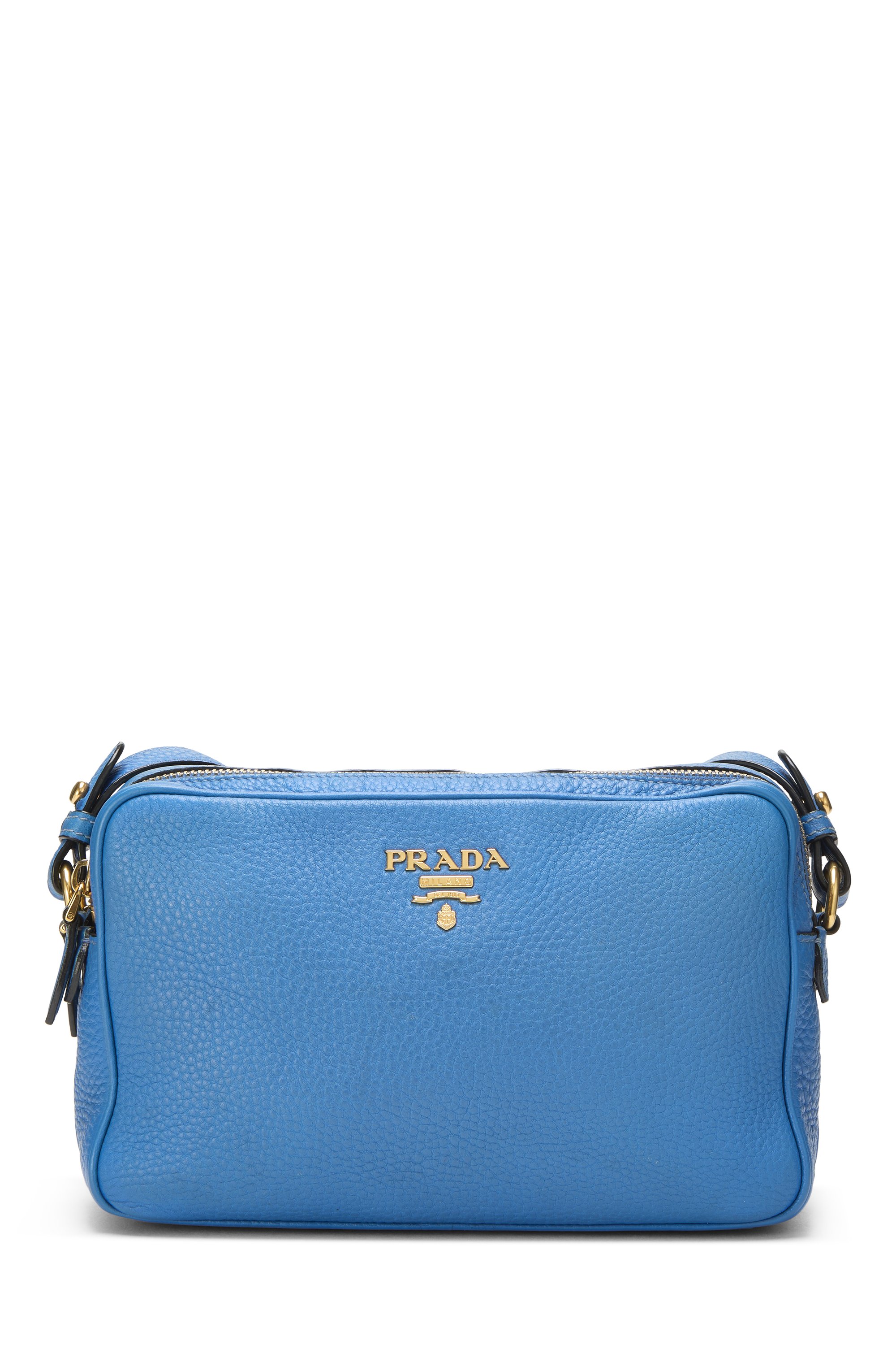 Blue Vitello Daino Camera Bag
