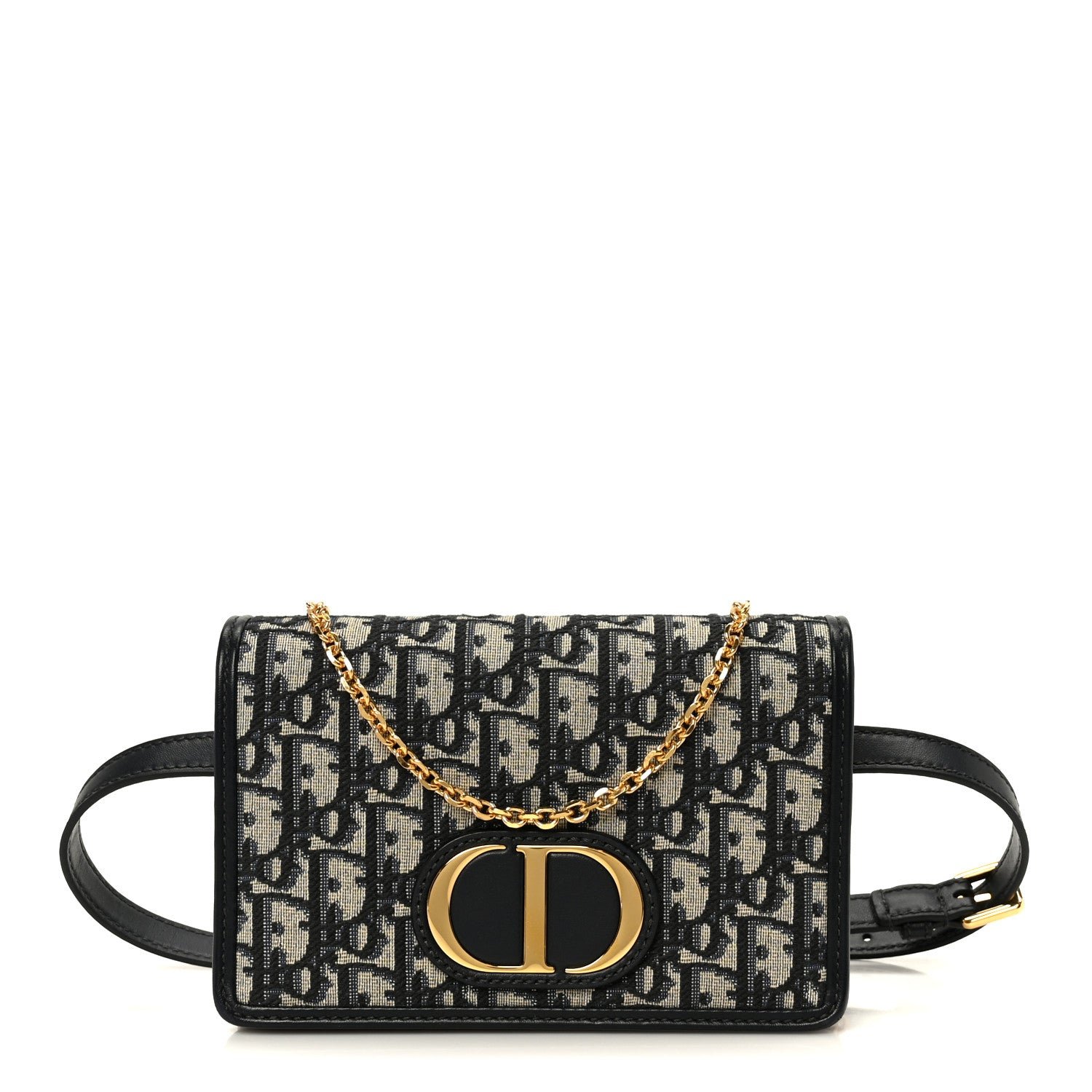 Christian Dior Oblique 30 Montaigne 2-In-1 Pouch Blue