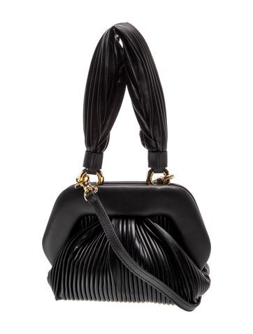 Themoire Leather Top Handle Bag