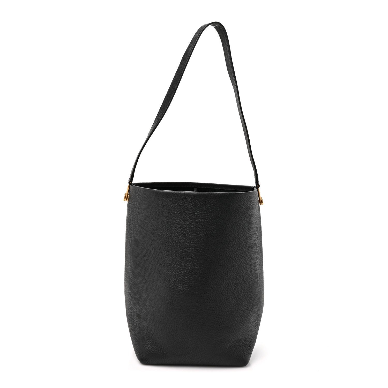 The Row The Row Grained Calfskin Medium N/S Hook Tote Black