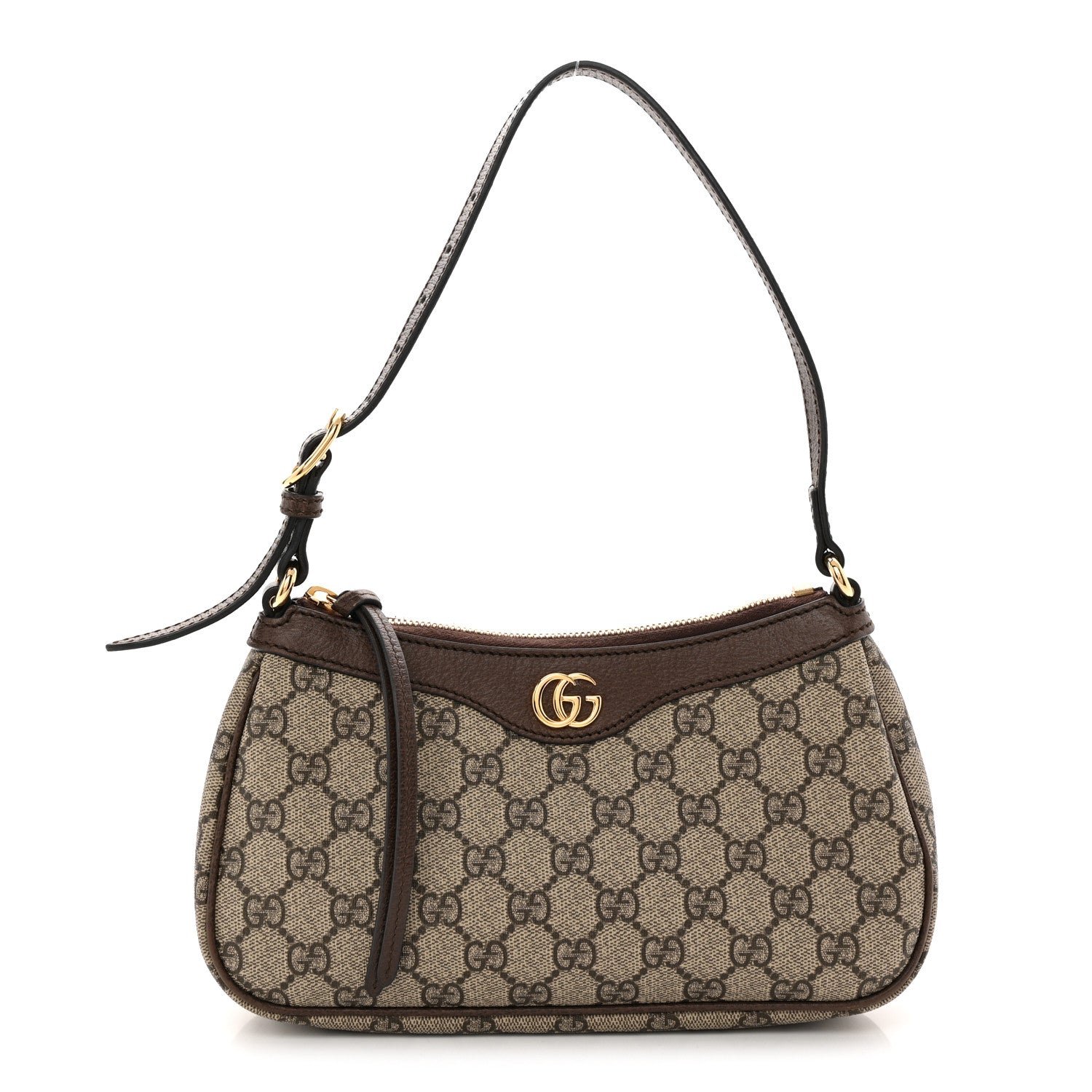 Gucci GG Supreme Monogram Textured Dollar Calfskin Small Ophidia Hobo Beige Ebony New Acero