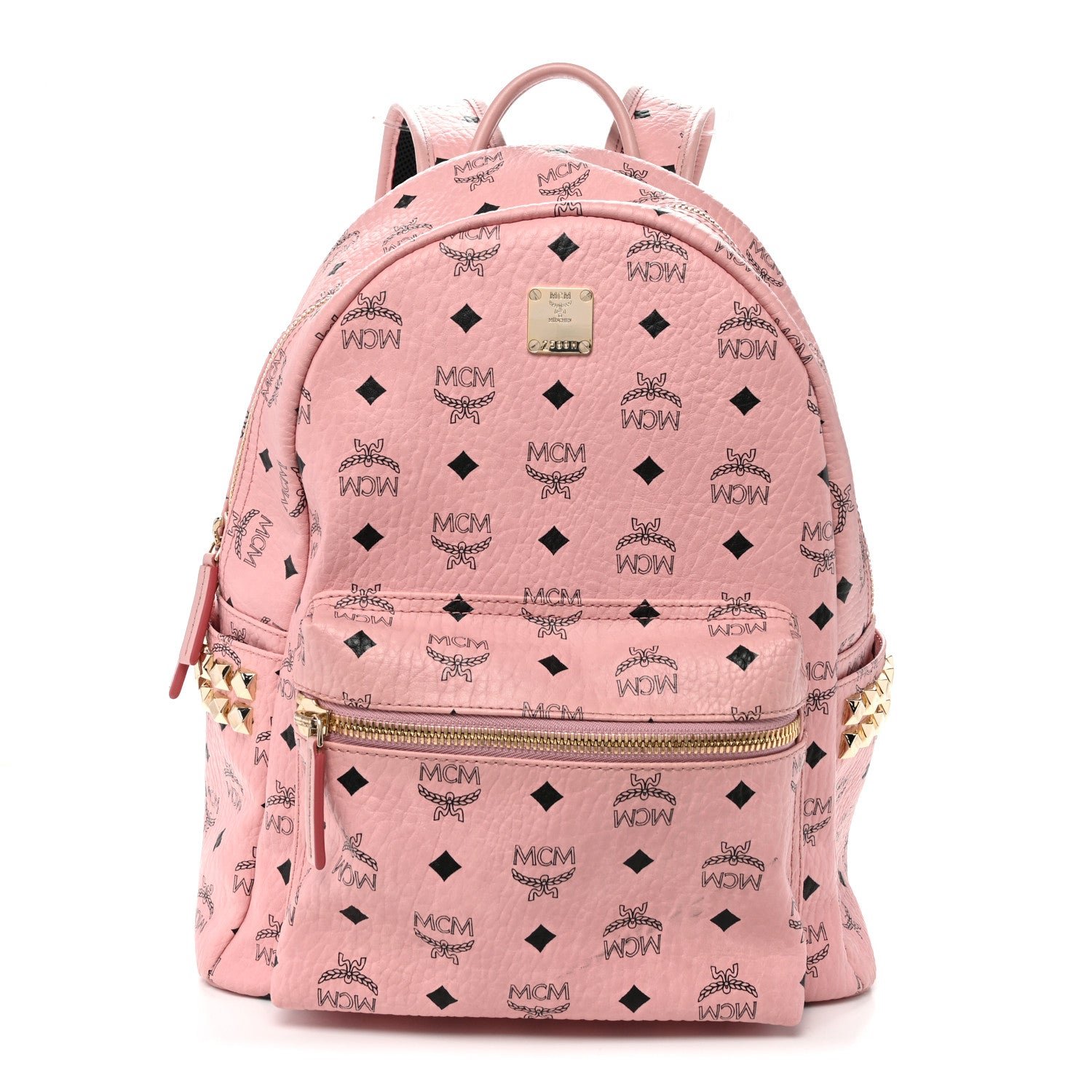 MCM Visetos Small Side Stud Stark Backpack Soft Pink