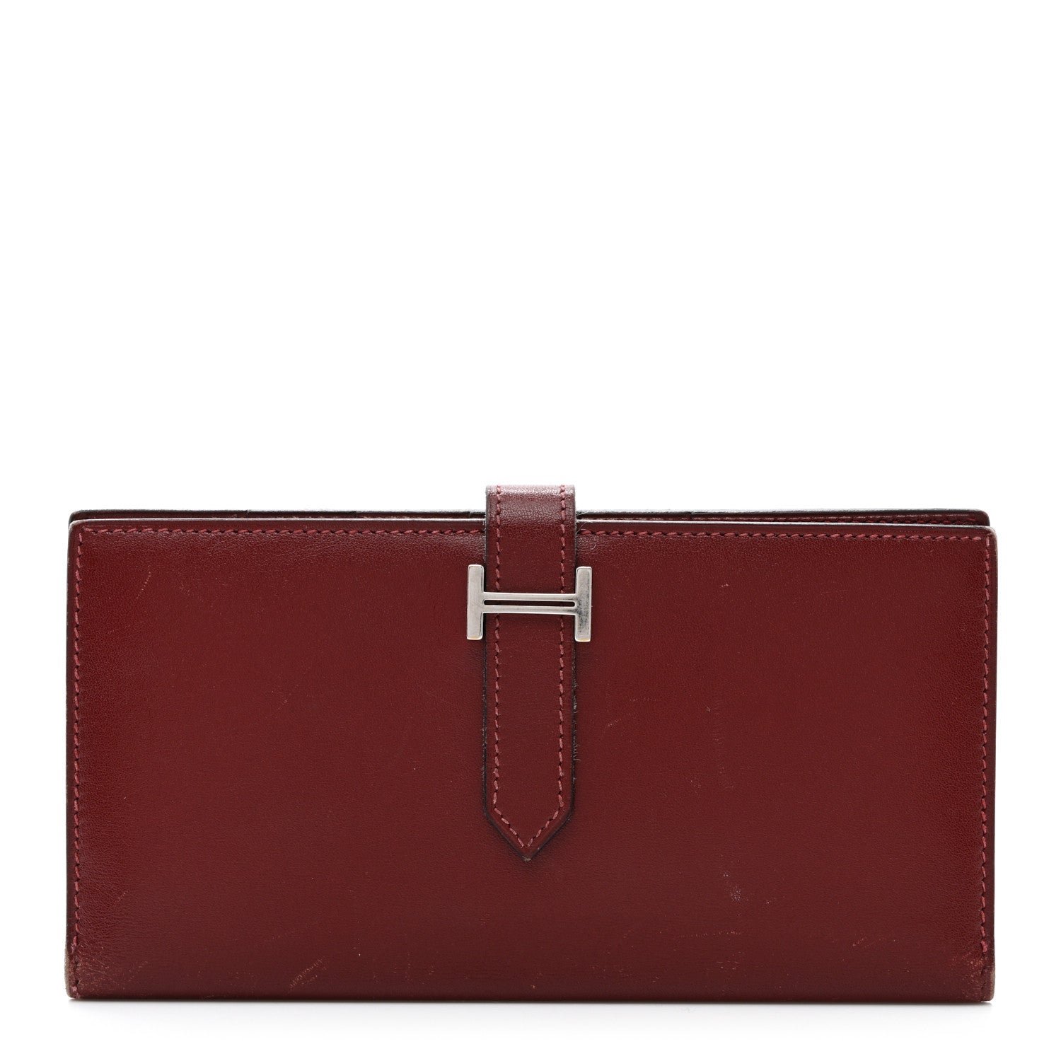 Hermes Box Bearn Gusset Wallet Rouge H