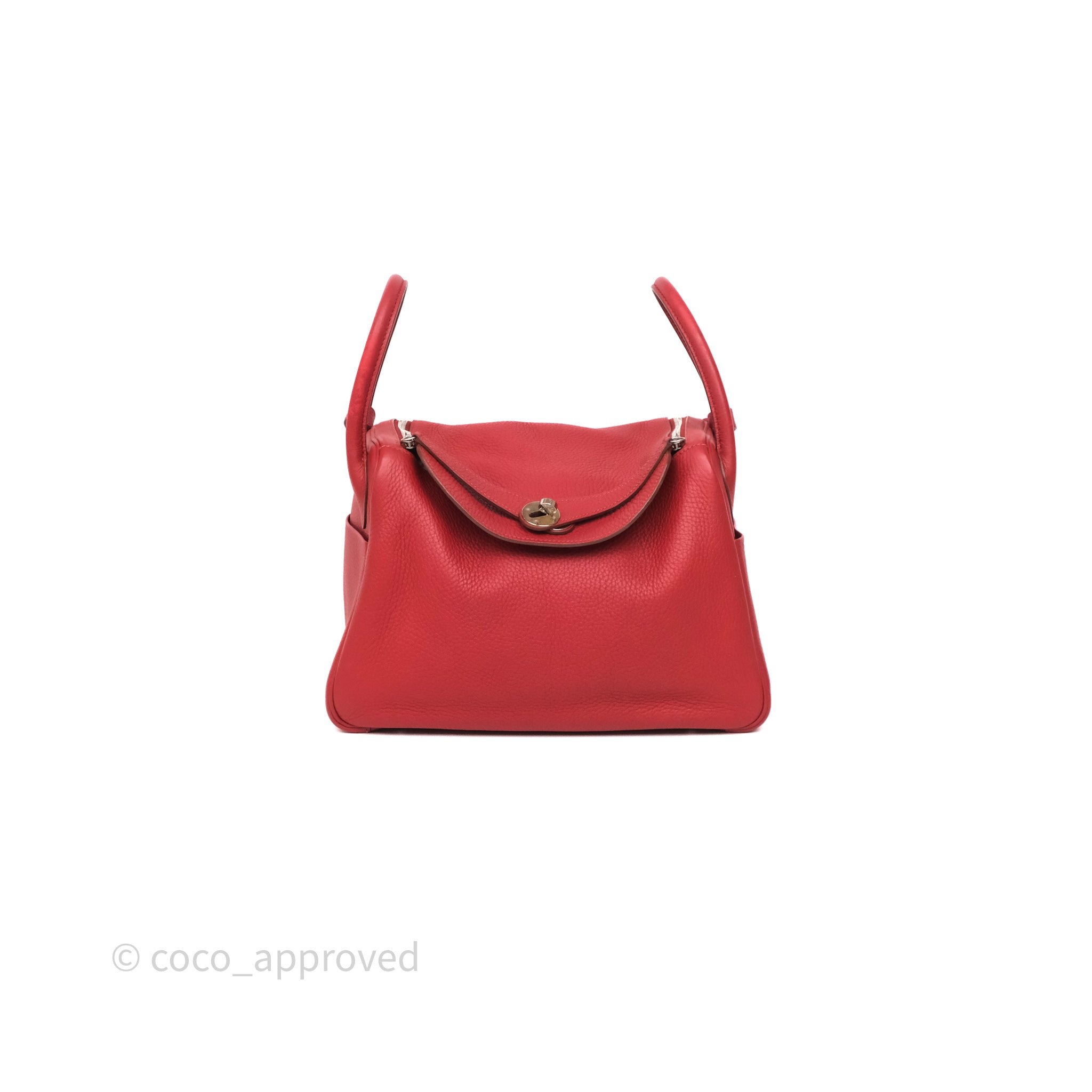 Hermès Lindy 30 Rouge Garance 54 Clemence Palladium Hardware