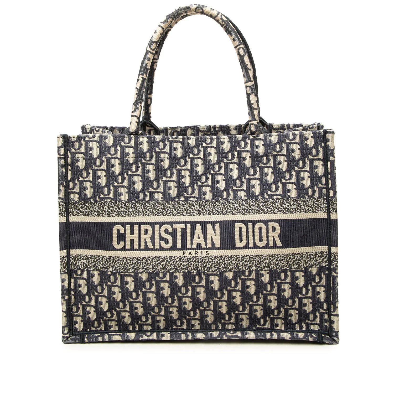 Medium Oblique Embroidered Canvas Book Tote