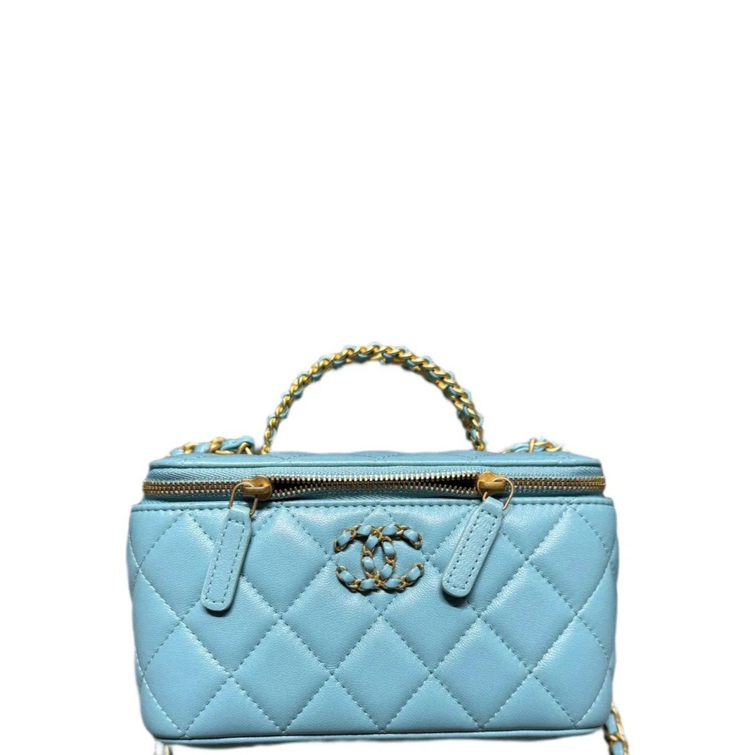 Chanel Calfskin Top le Vanity Case With Chain Mini