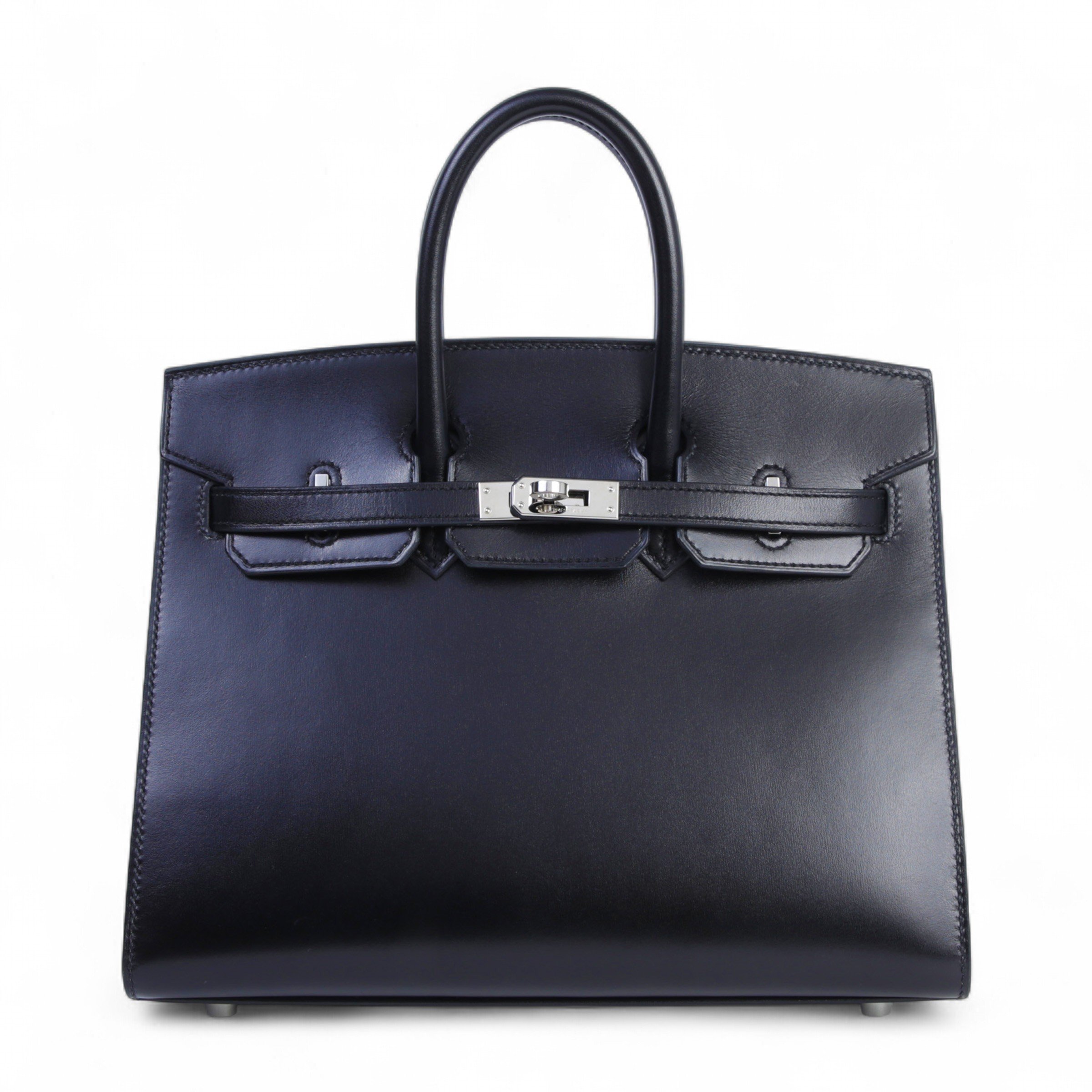 Hermes Very Good ( Rank A) HERMÈS Birkin 25 Noir (89) Box-calf Palladium hardware B (2023)