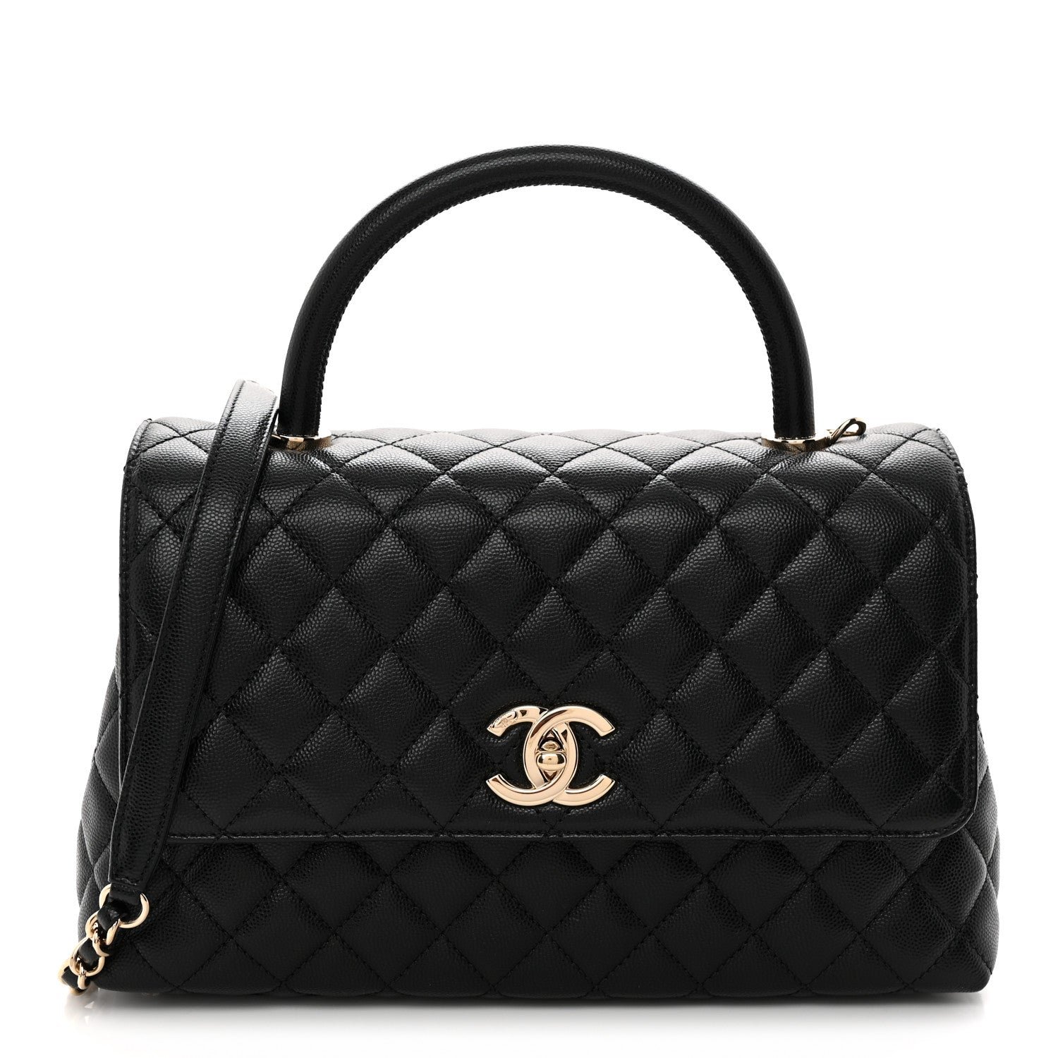 Chanel Caviar Quilted Small Coco Handle Flap Black