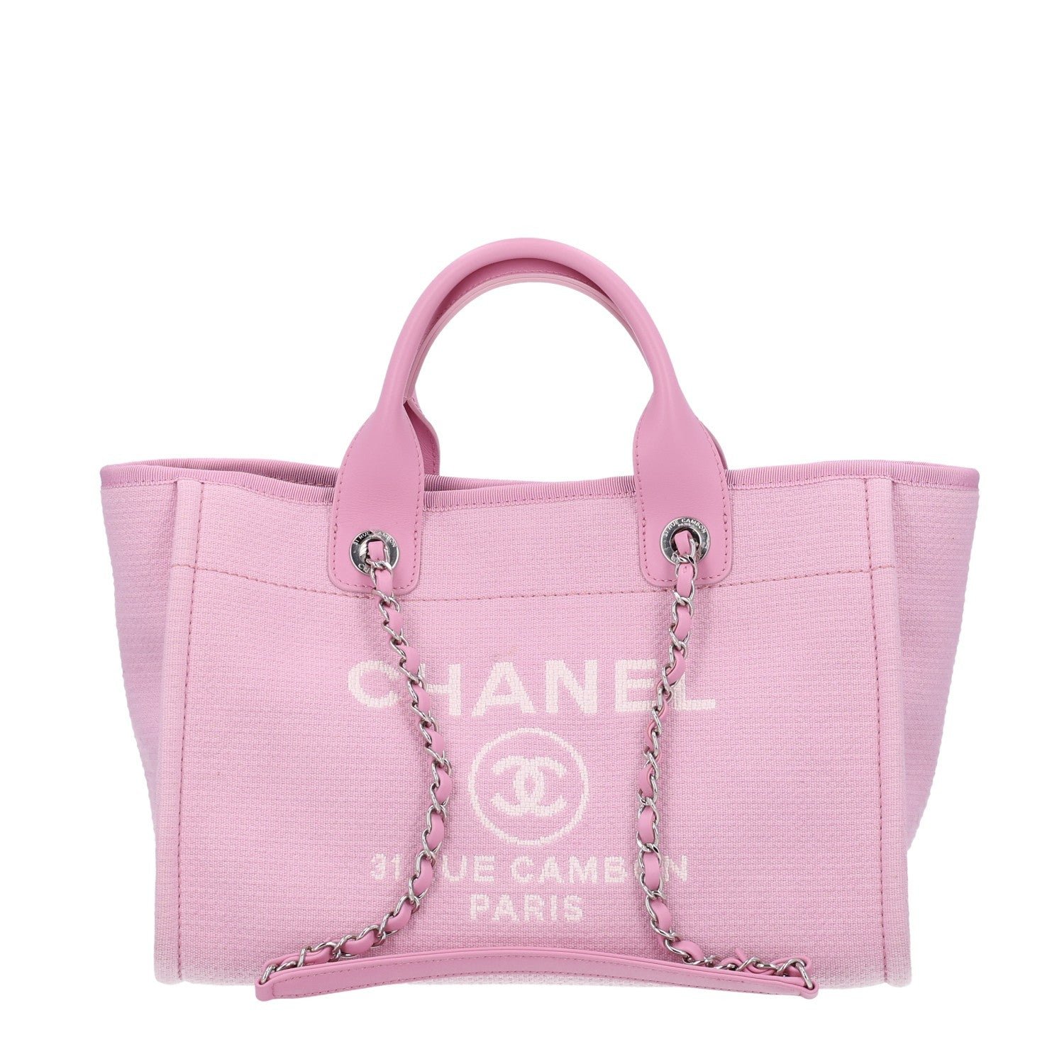 Chanel Mixed Fibers Small Deauville Tote Dark Pink