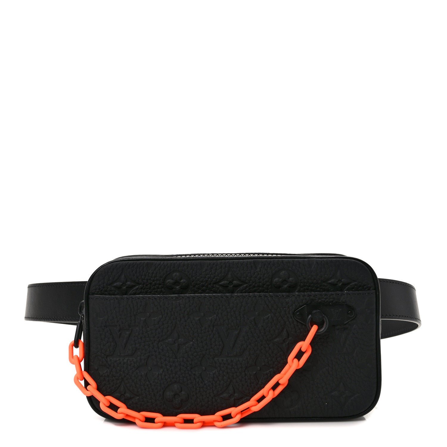 Louis Vuitton Taurillon Monogram Uniformes Solar Ray Soft Pochette Volga Belt Bag Black