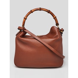 Gucci Brown Dollar Calfskin Leather Small Diana Shoulder Bag
