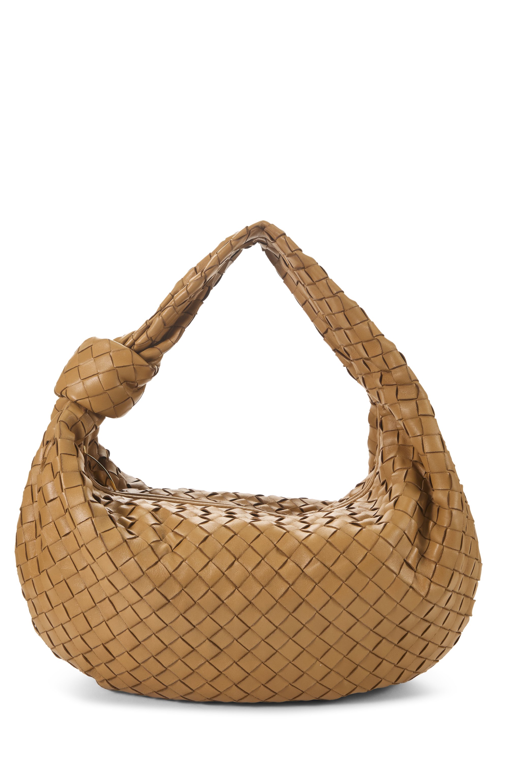 Brown Intrecciato Leather Jodie Small