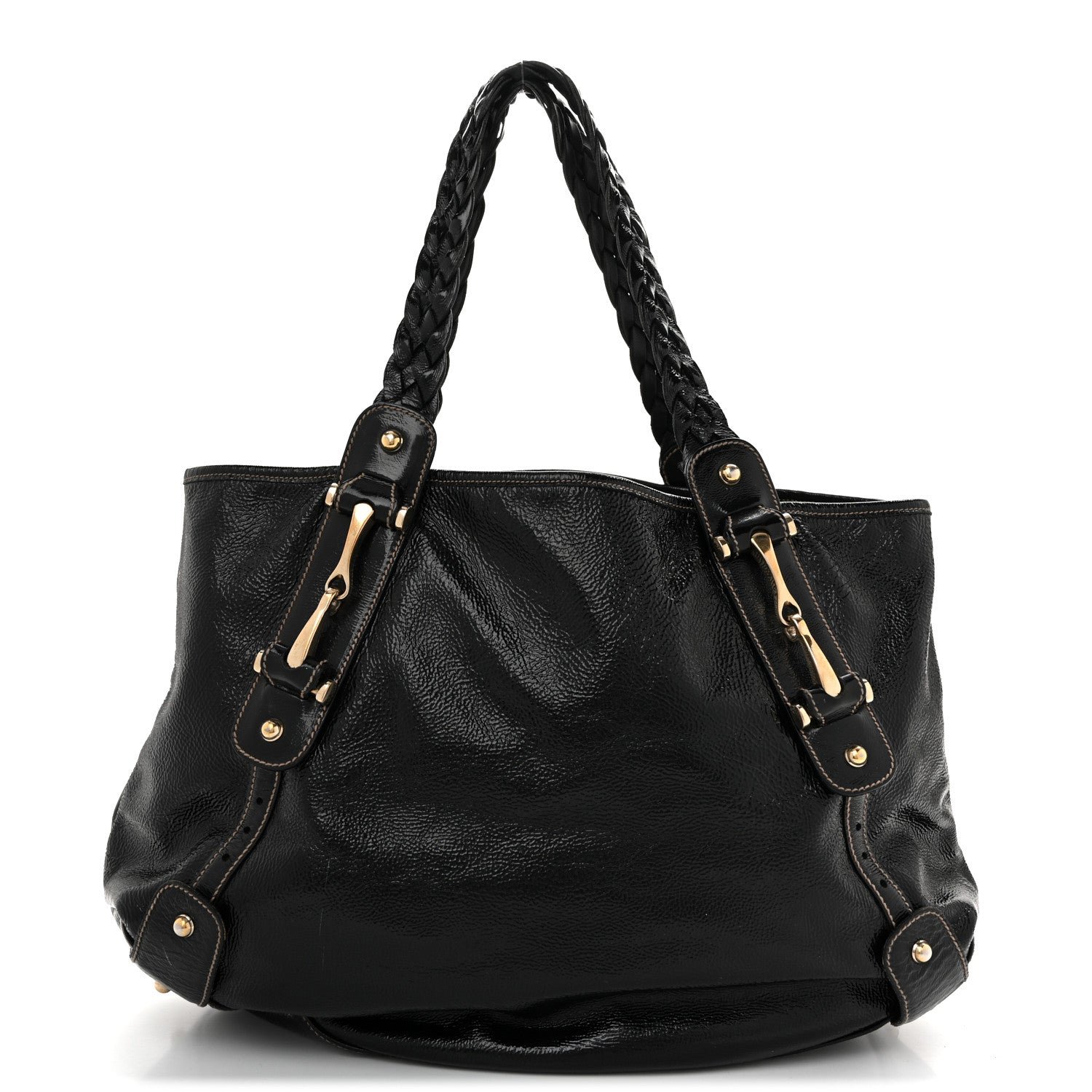 Gucci Patent Medium Pelham Shoulder Bag Black