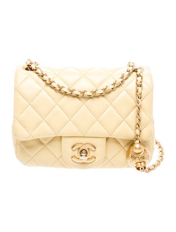 Mini Square Pearl Crush Flap Bag