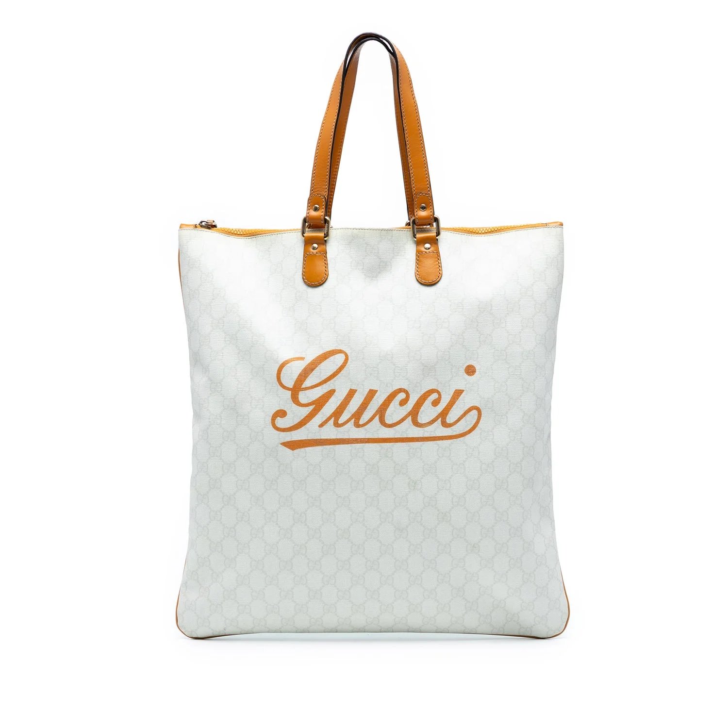 GG Supreme Heritage Logo Flat Zip Tote