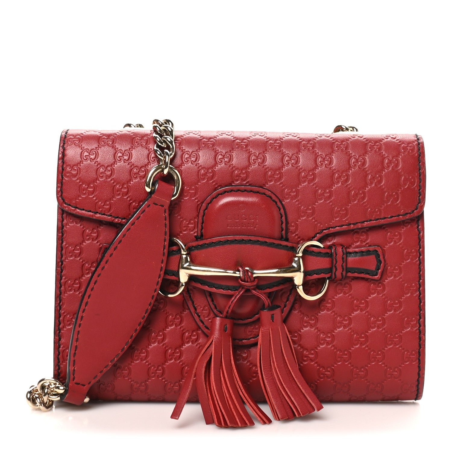Gucci Soft Microguccissima Mini Emily Chain Shoulder Bag Rosso