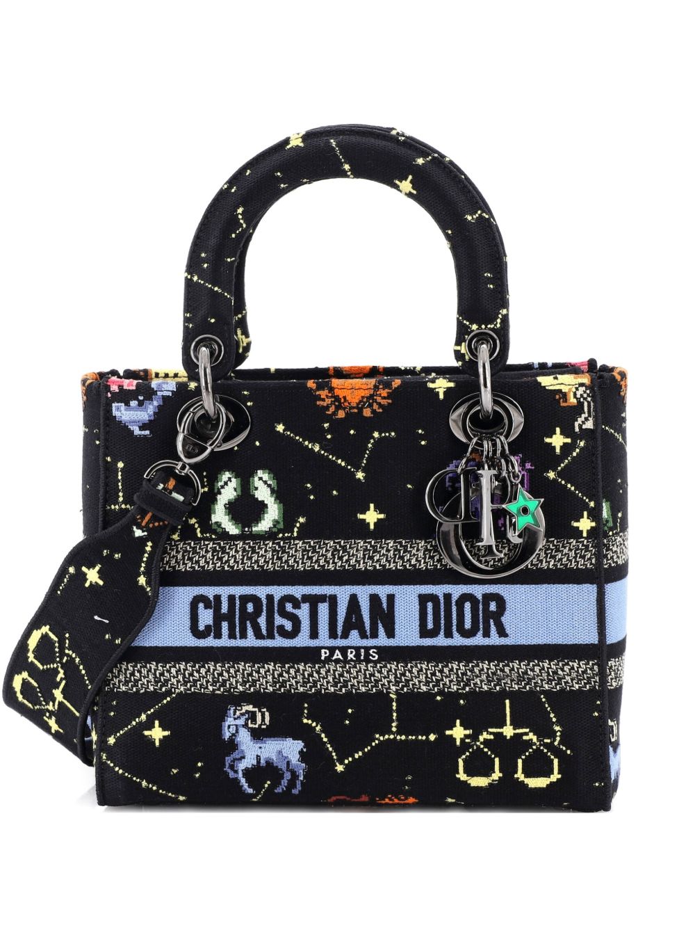 Lady D-Lite Bag Embroidered Canvas Medium satchel